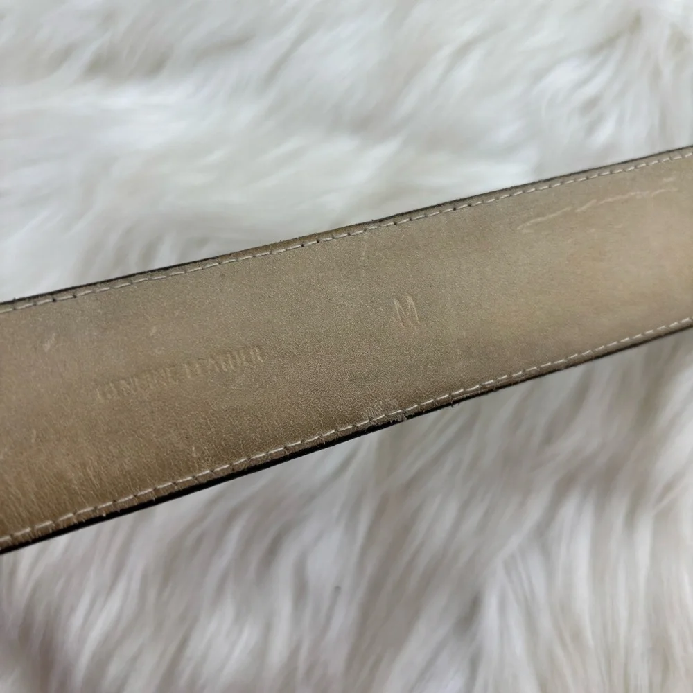 Coach Kids Black Leather Belt with Gold Buckle